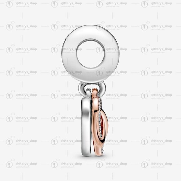 Pandora Sparkling Infinity Heart Dangle Charm|Two-tone - Picture 3 of 7